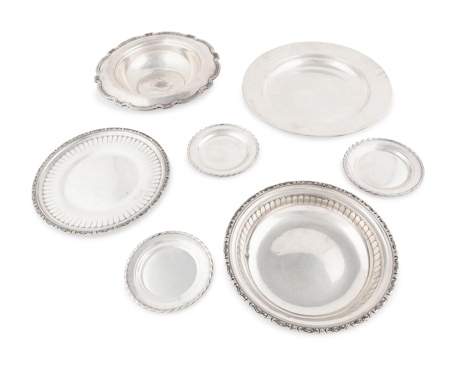 A Group of Seven American Silver Table Articles