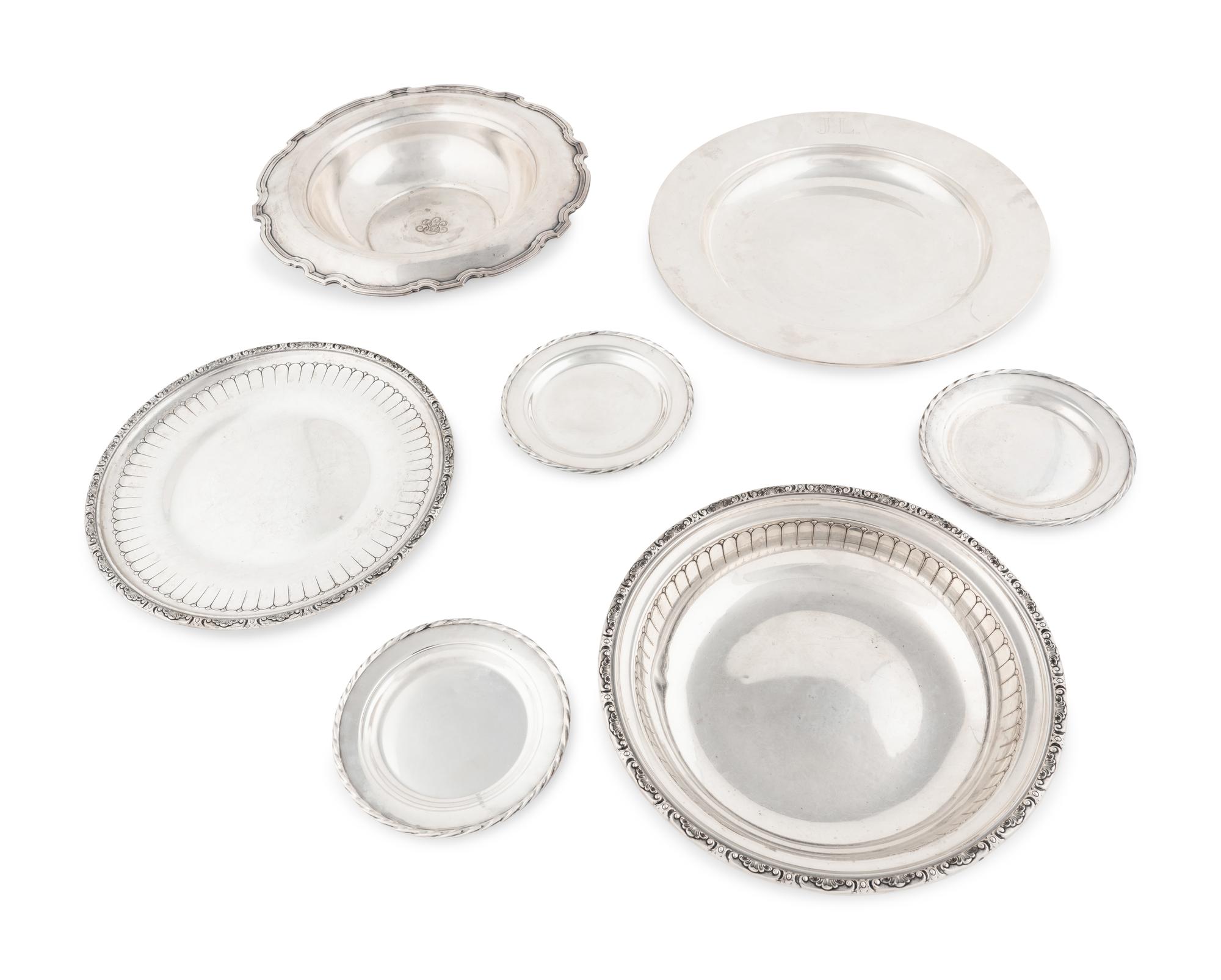 A Group of Seven American Silver Table Articles