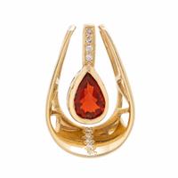 Yellow Gold, Fire Opal, and Diamond Pendant and Enhancer Jacket