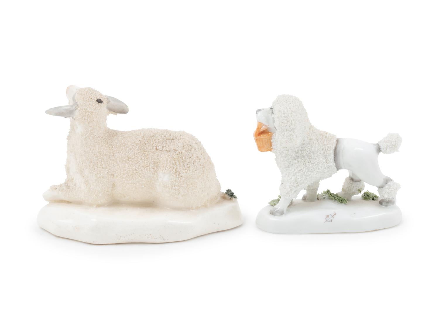 Two Chelsea Porcelain Animal Figures
