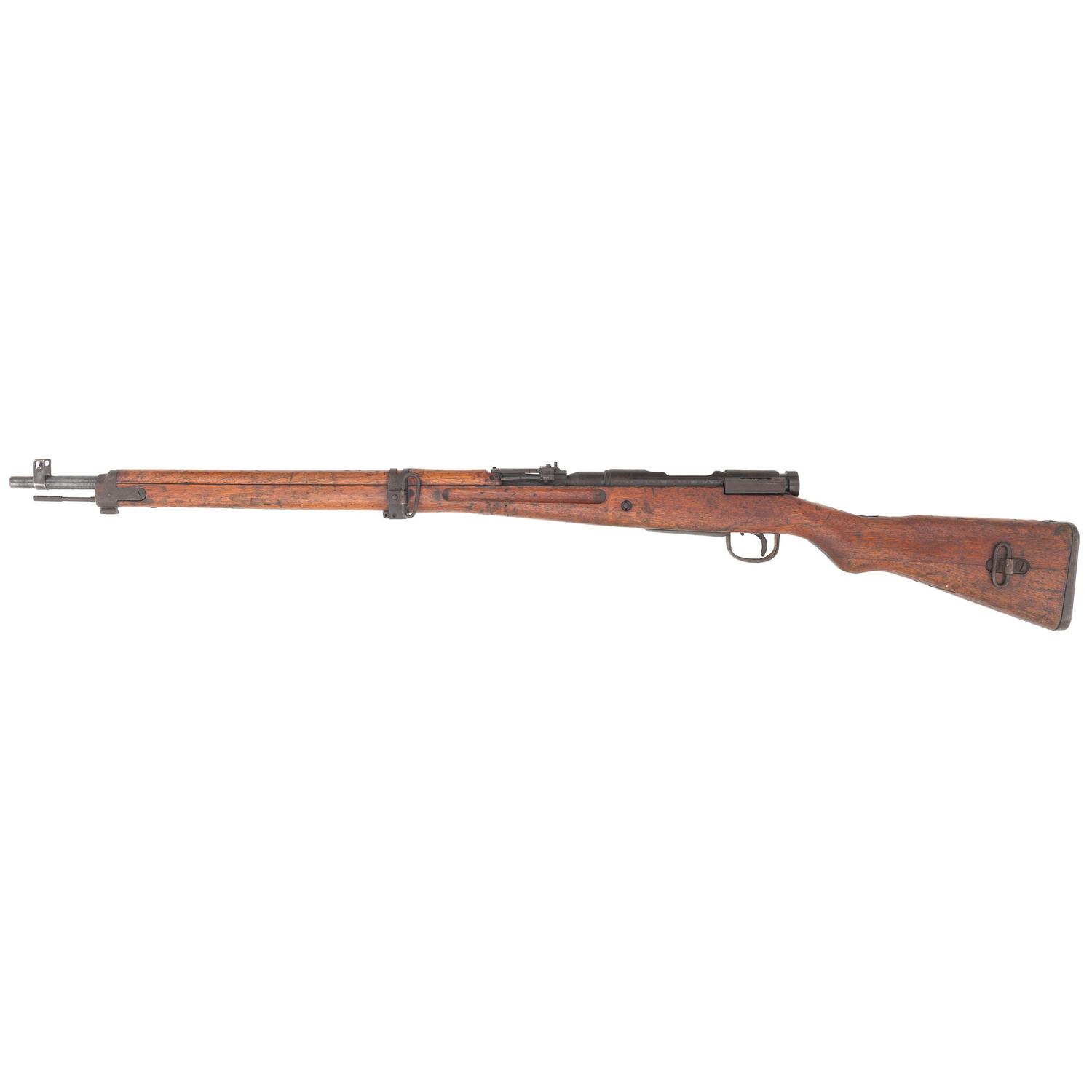 **2 Japanese Rifles: A Type 99 Arisaka Rifle with Ground Mum, Anti-Aircraft Sights and A Navy Marked Type 38 School Gun