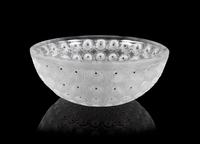 Lalique, an Anemone pattern molded and frosted glass bowl