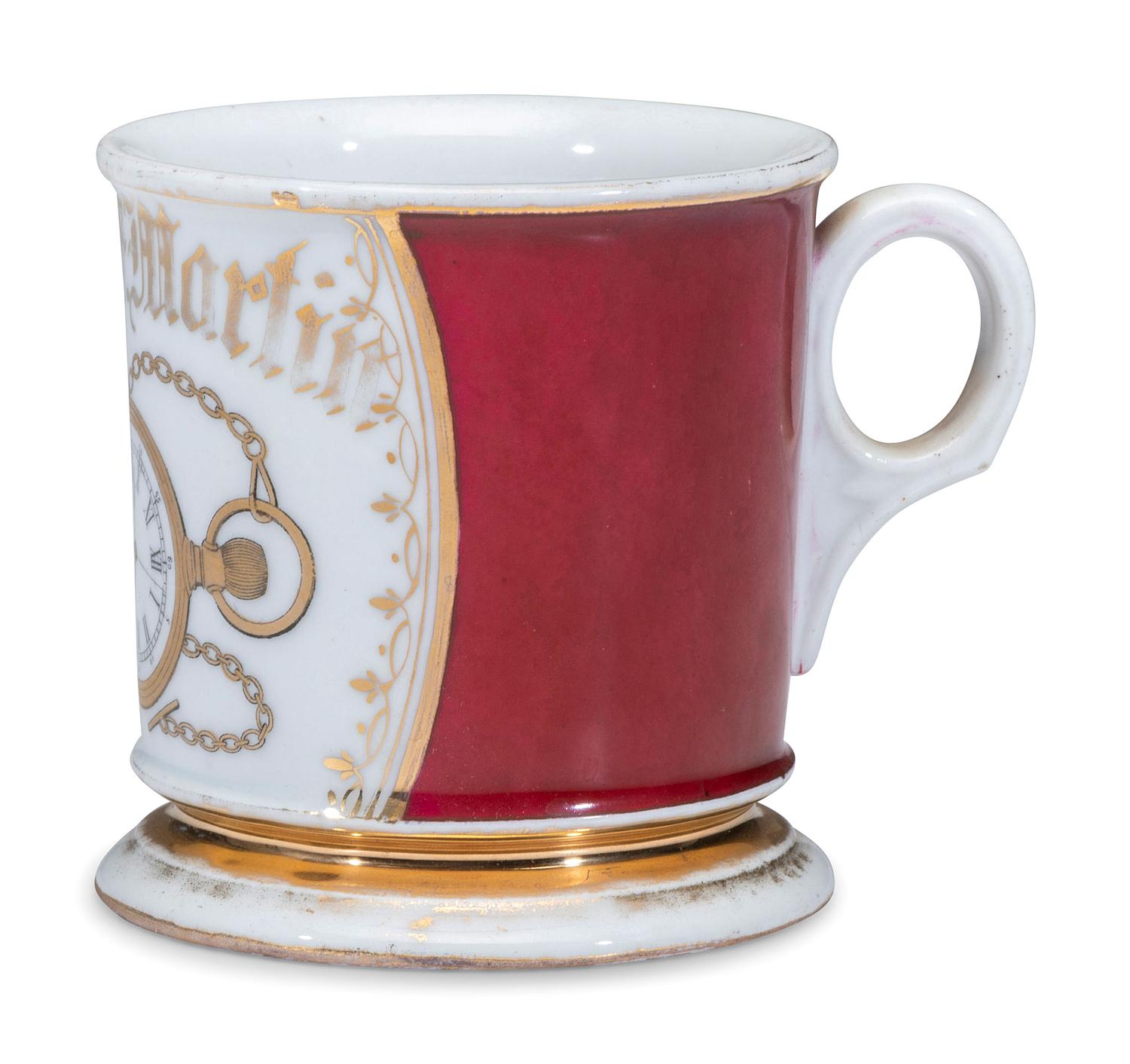 A Watchmaker's Porcelain Occupational Shaving Mug