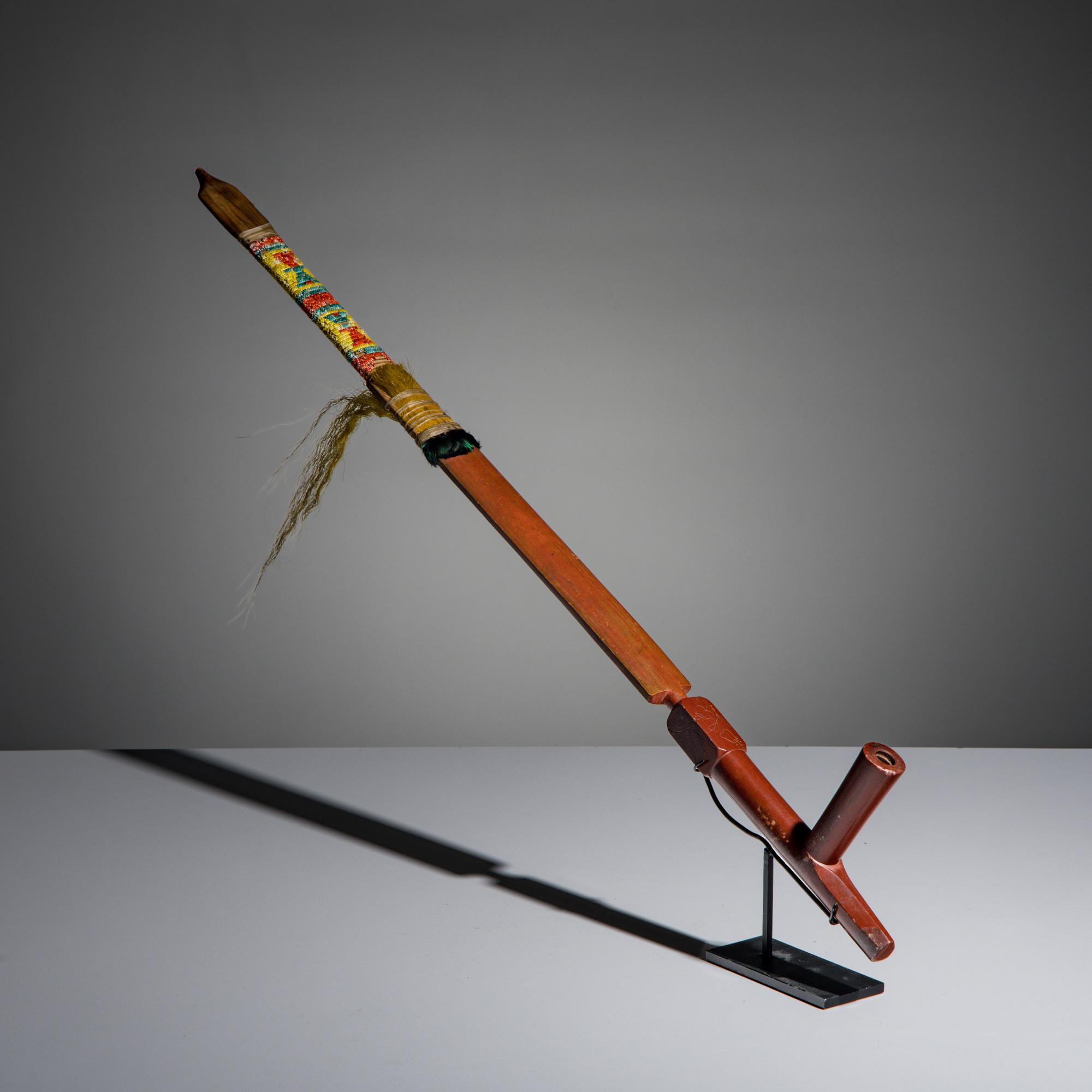 Sioux Quilled Pipe Stem, with Catlinite Bowl