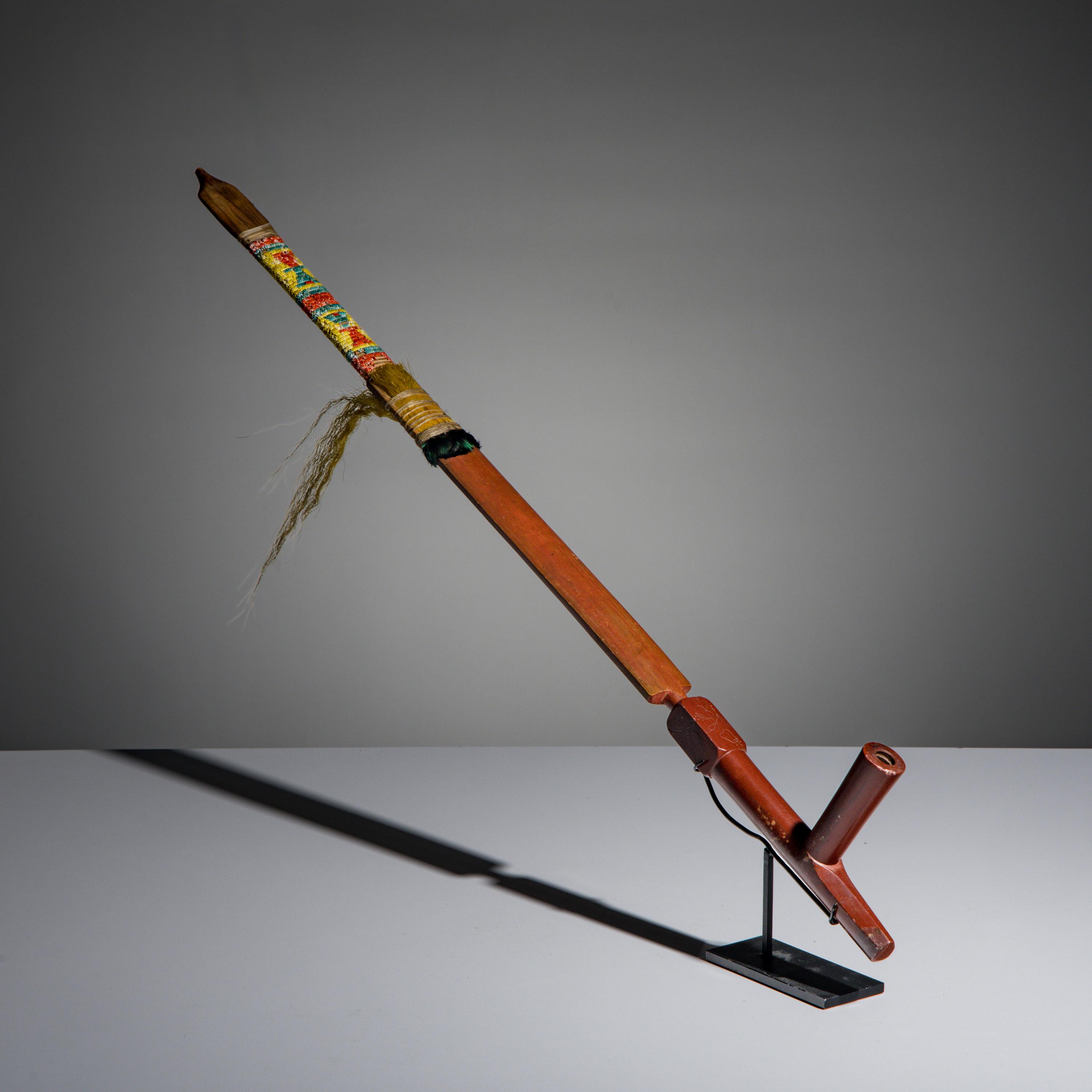 Sioux Quilled Pipe Stem, with Catlinite Bowl
