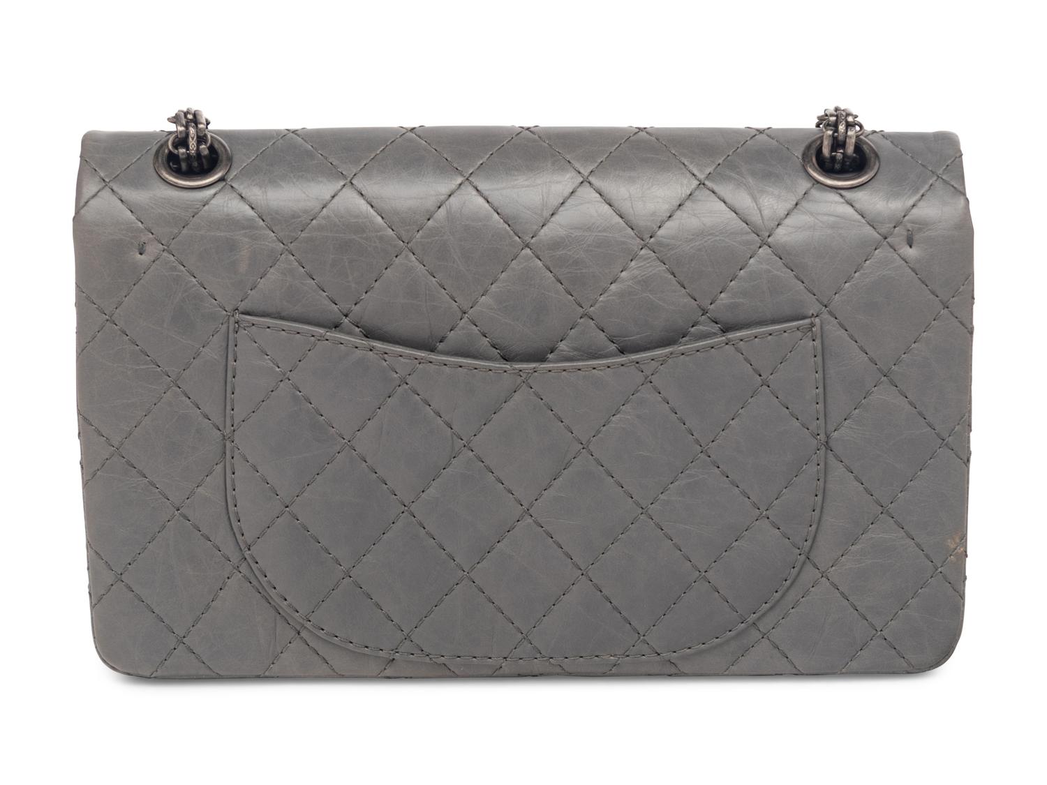 Chanel 2.55 Reissue Flap Bag in Grey Calfskin