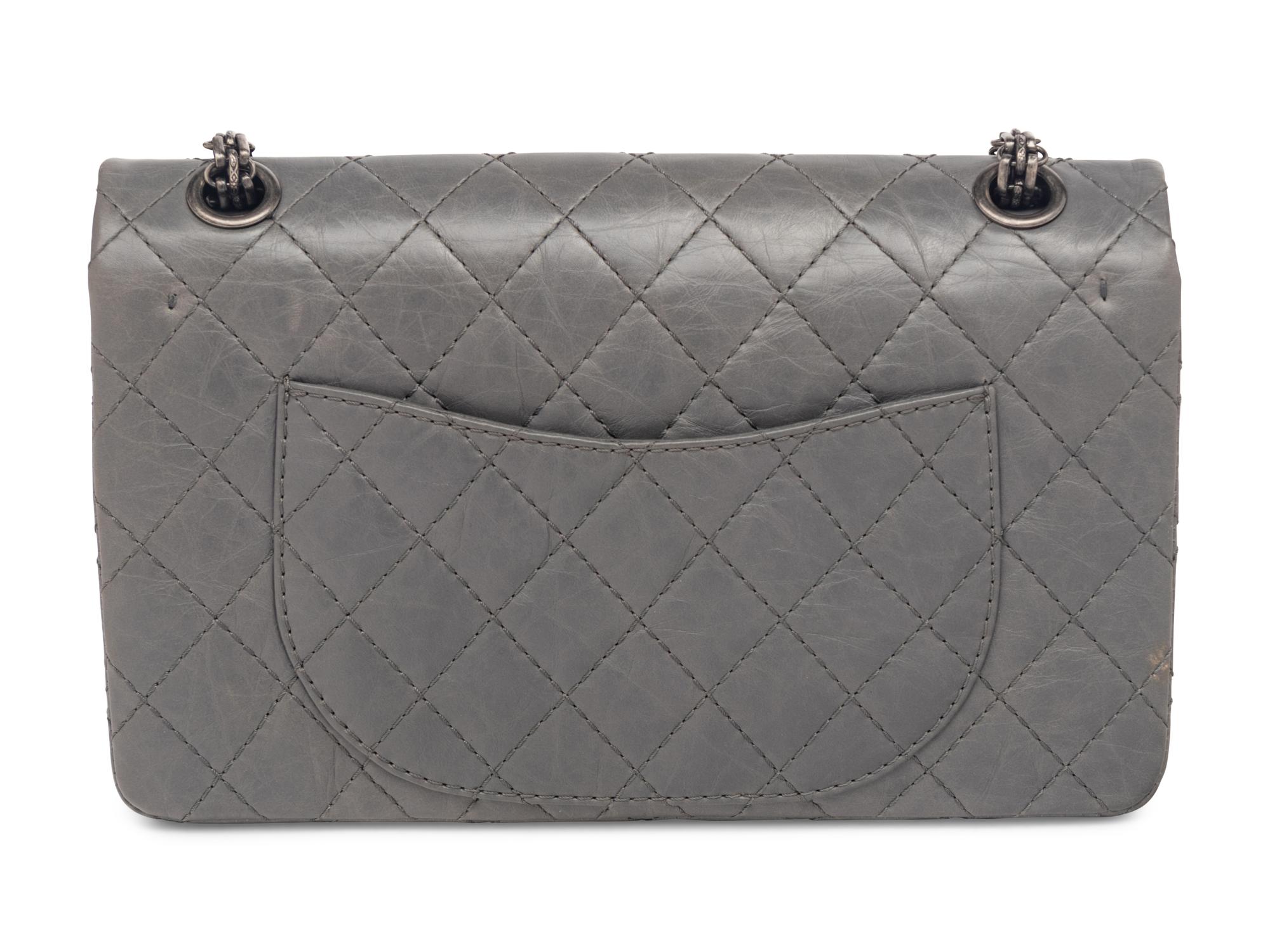 Chanel 2.55 Reissue Flap Bag in Grey Calfskin