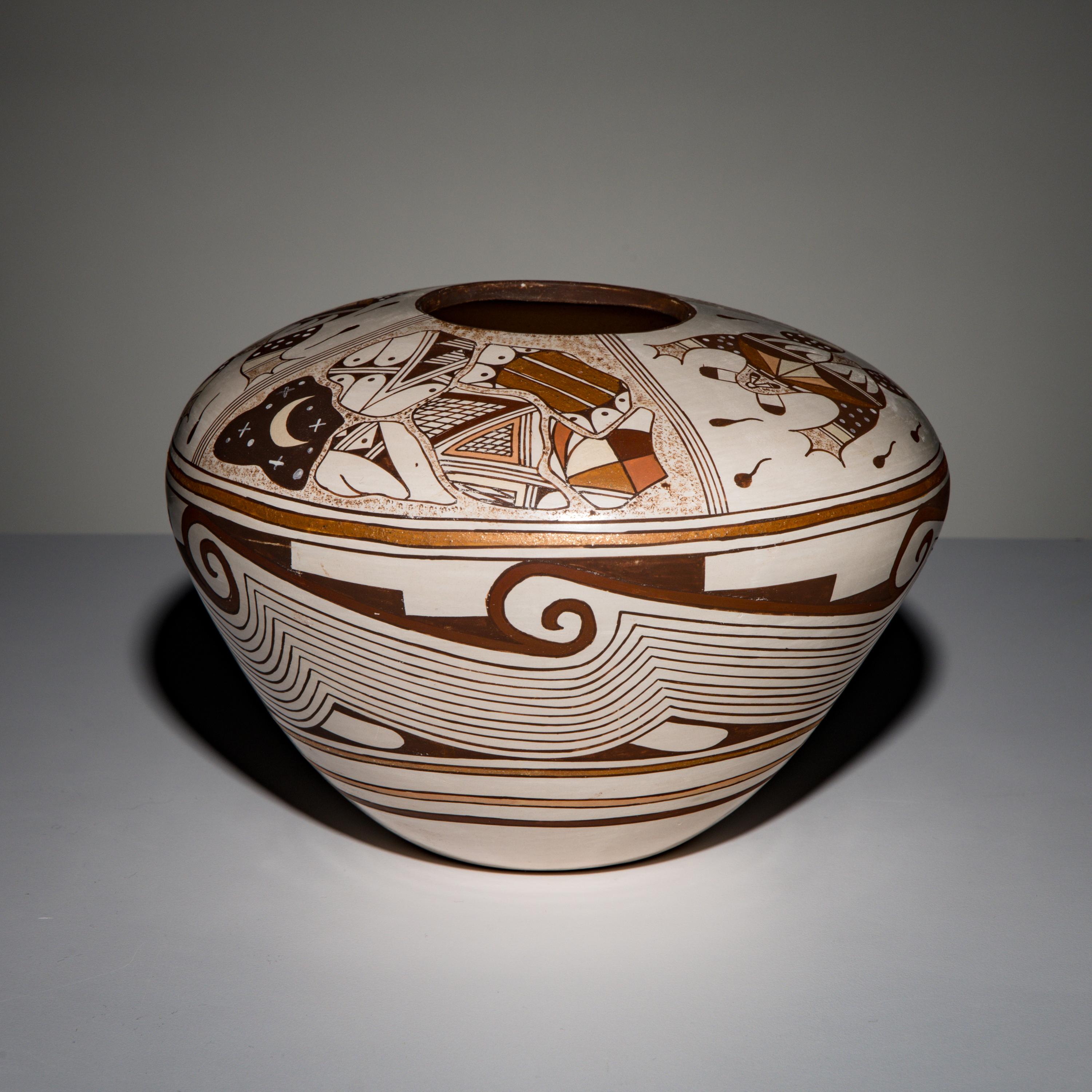 Tyra Naha (Hopi-Tewa, 20th century) — Polychrome Pottery Jar