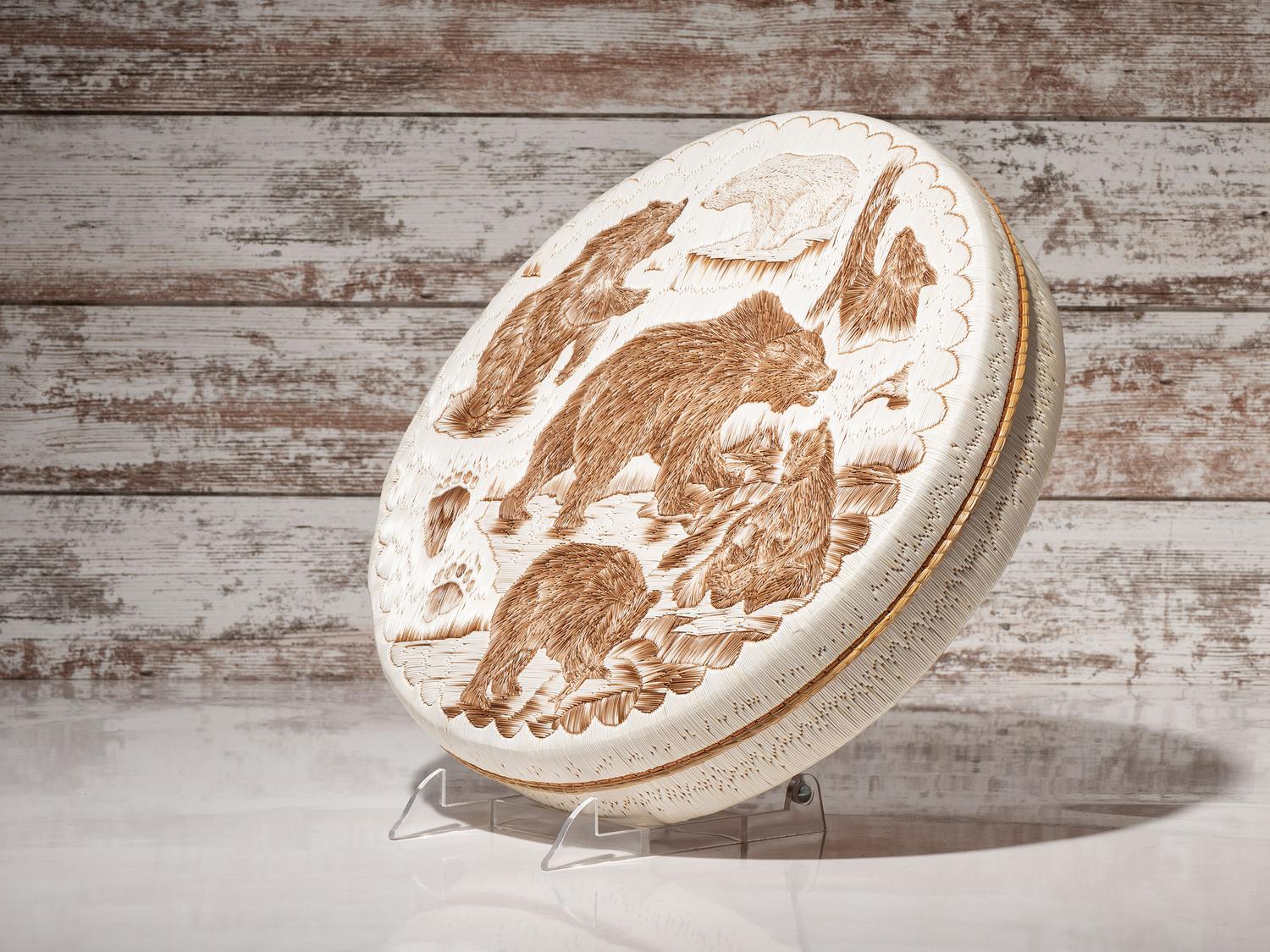Five Bears of North America , Monumental Quilled Box