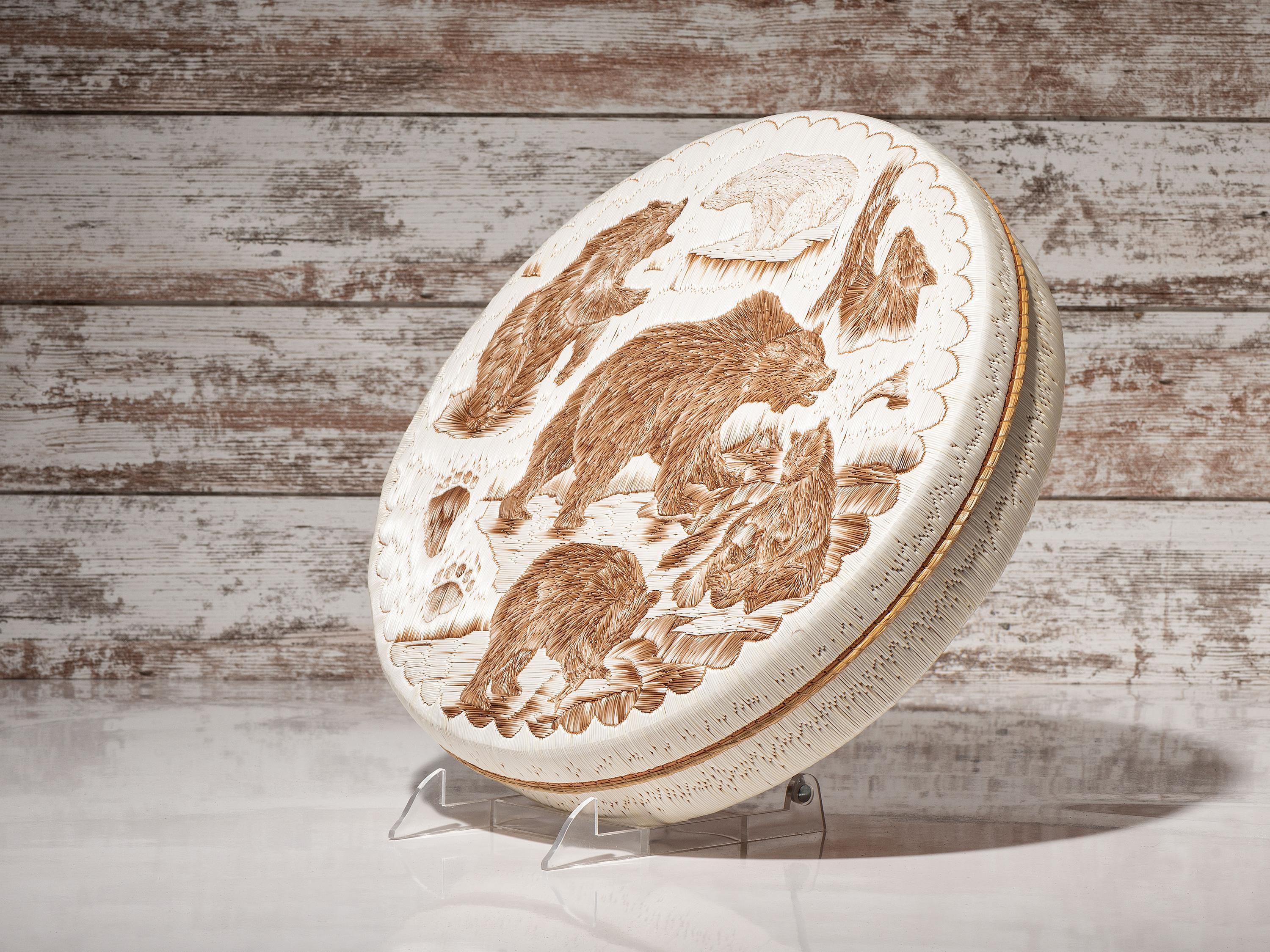 Five Bears of North America , Monumental Quilled Box