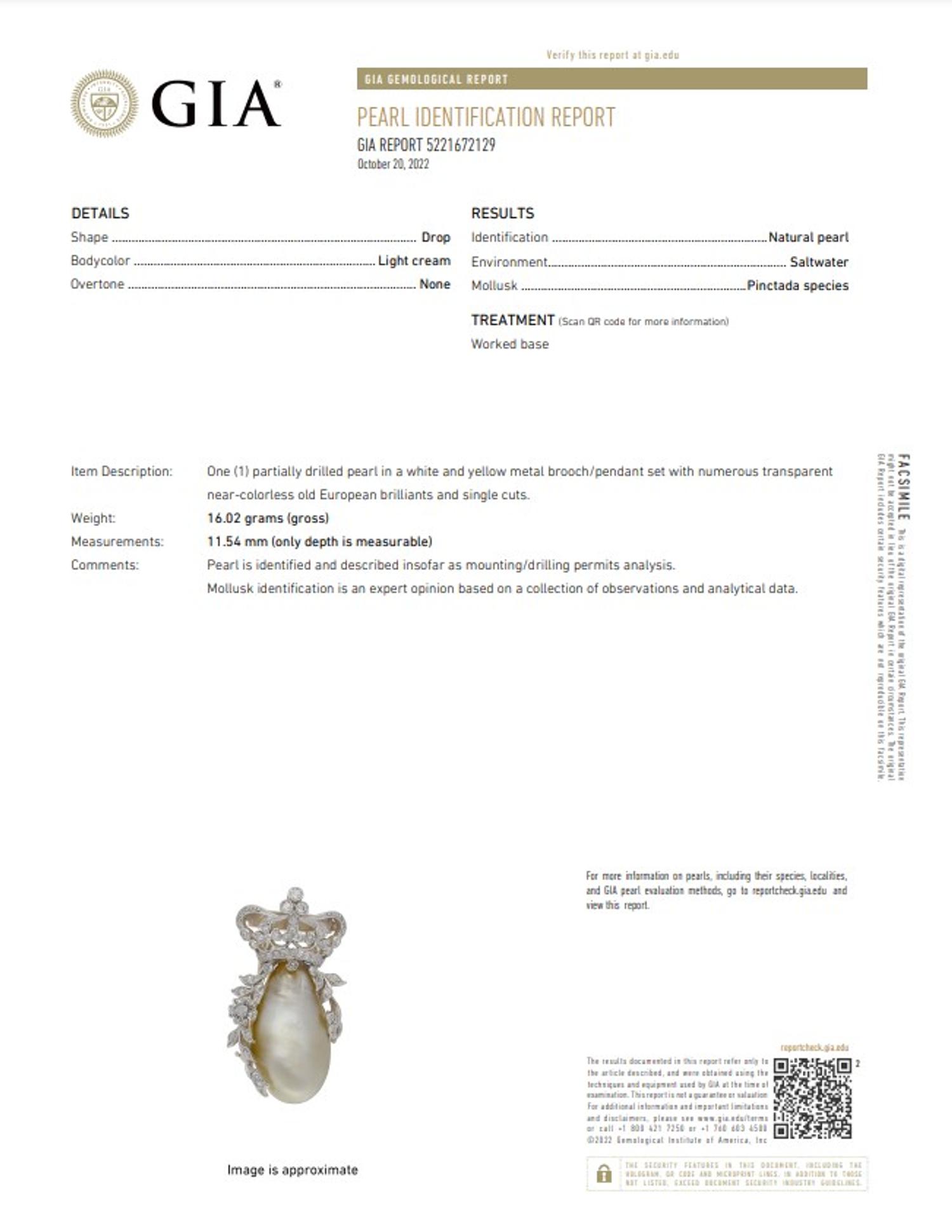 ANTIQUE, NATURAL PEARL AND DIAMOND PENDANT/BROOCH