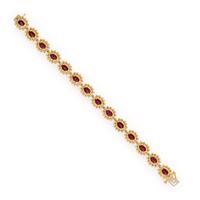 Ruby, Diamond, and Yellow Gold Bracelet