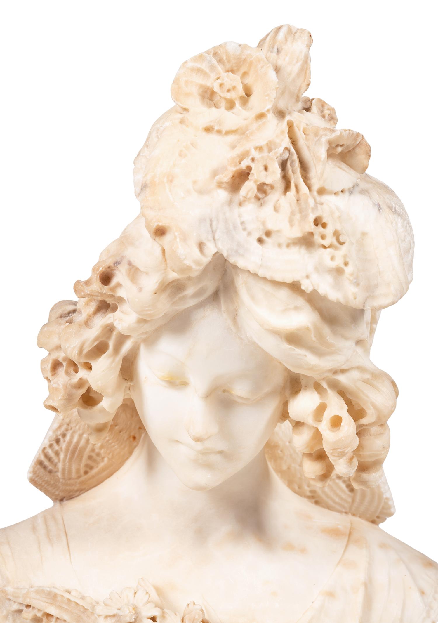 An Italian Alabaster Bust of a Lady