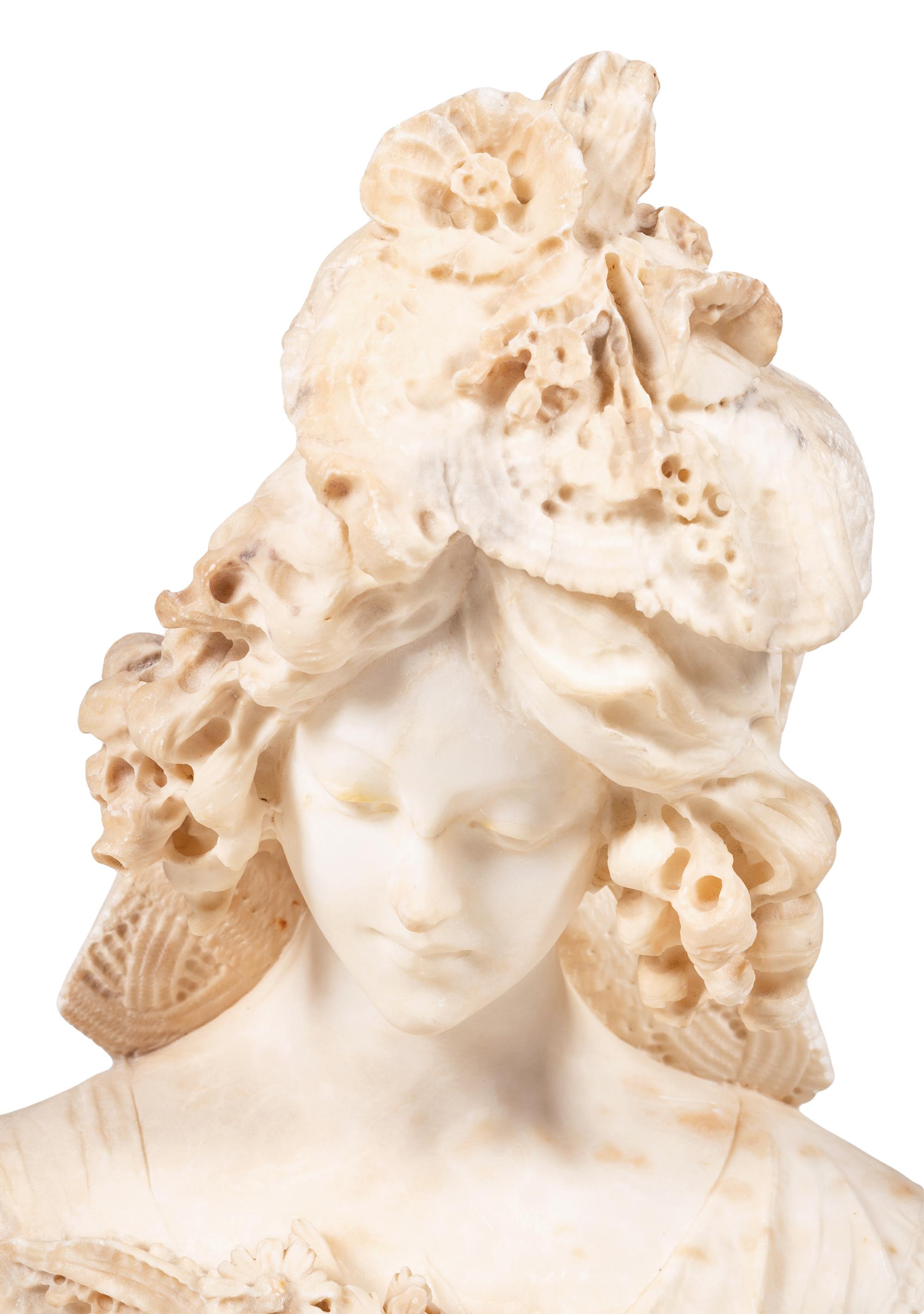 An Italian Alabaster Bust of a Lady
