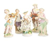 An Assembled Group of Thirteen Meissen Porcelain Orchestra Figures — 19th Century