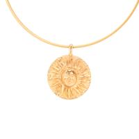 Yellow Gold Sun Pendant Necklace
