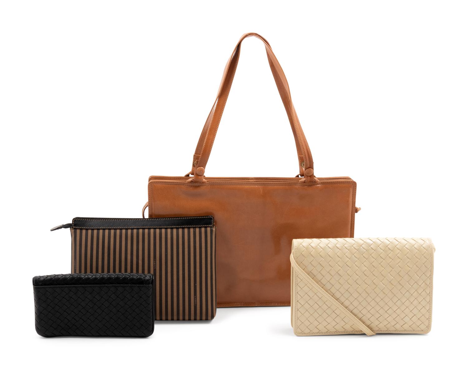 Collection of Four Designer Bags; Three Bottega Veneta, One Fendi, 1980-2000s