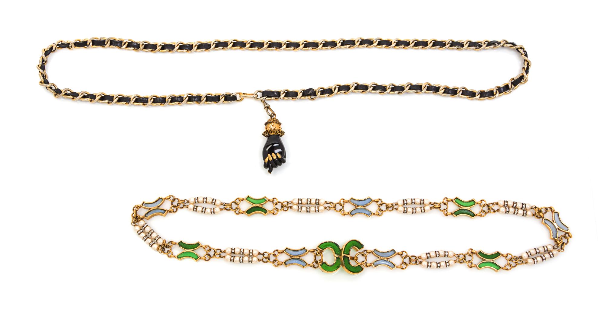 Two Vintage Chain Belts,