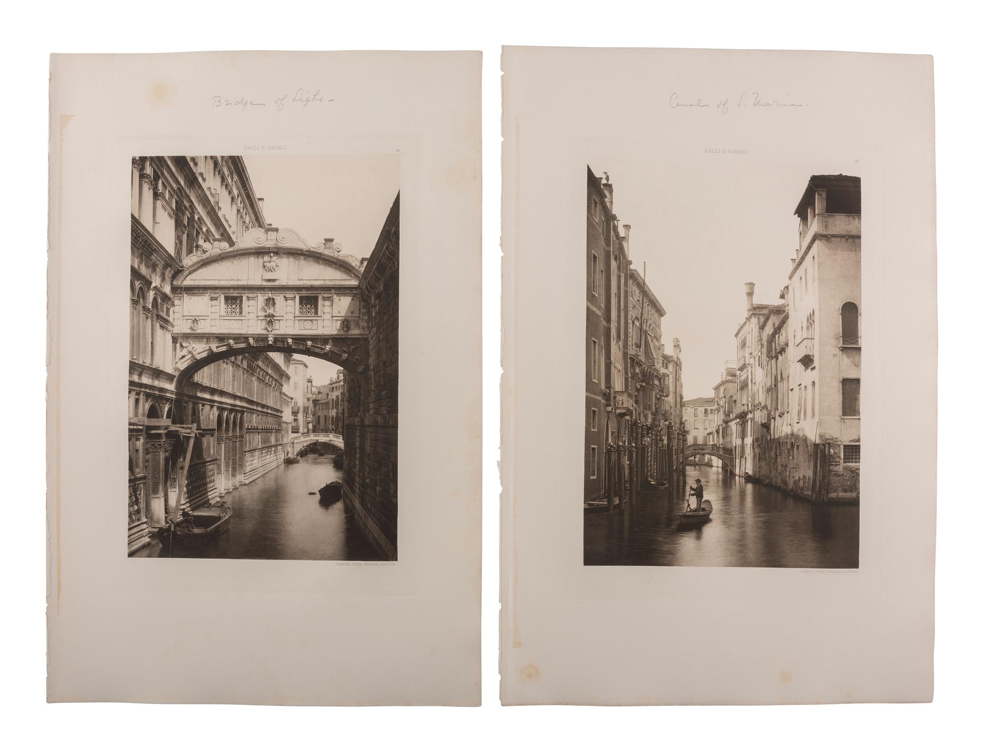 [EARLY PHOTOGRAPHY]. 25 images of Venice and Milan, including works by Ongania and Naya.