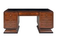 An Art Deco Walnut Pedestal Desk