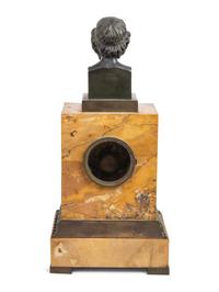 A Louis Philippe Bronze and Sienna Marble Mantel Clock
