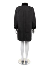 Yves Saint Laurent Denim Coat with Fur Lining, 1990-2000s
