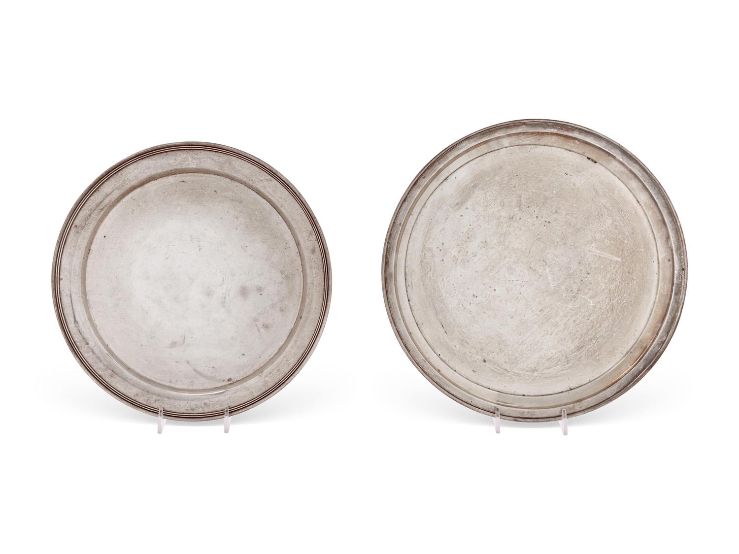 Two American Silver Salvers