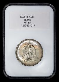Three United States 1938, D & S Texas Commemorative 50c Coins