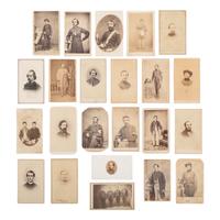 [Civil War] Group of 23 Carte de Visites of Union Soldiers from New England, the Midwest, and the South