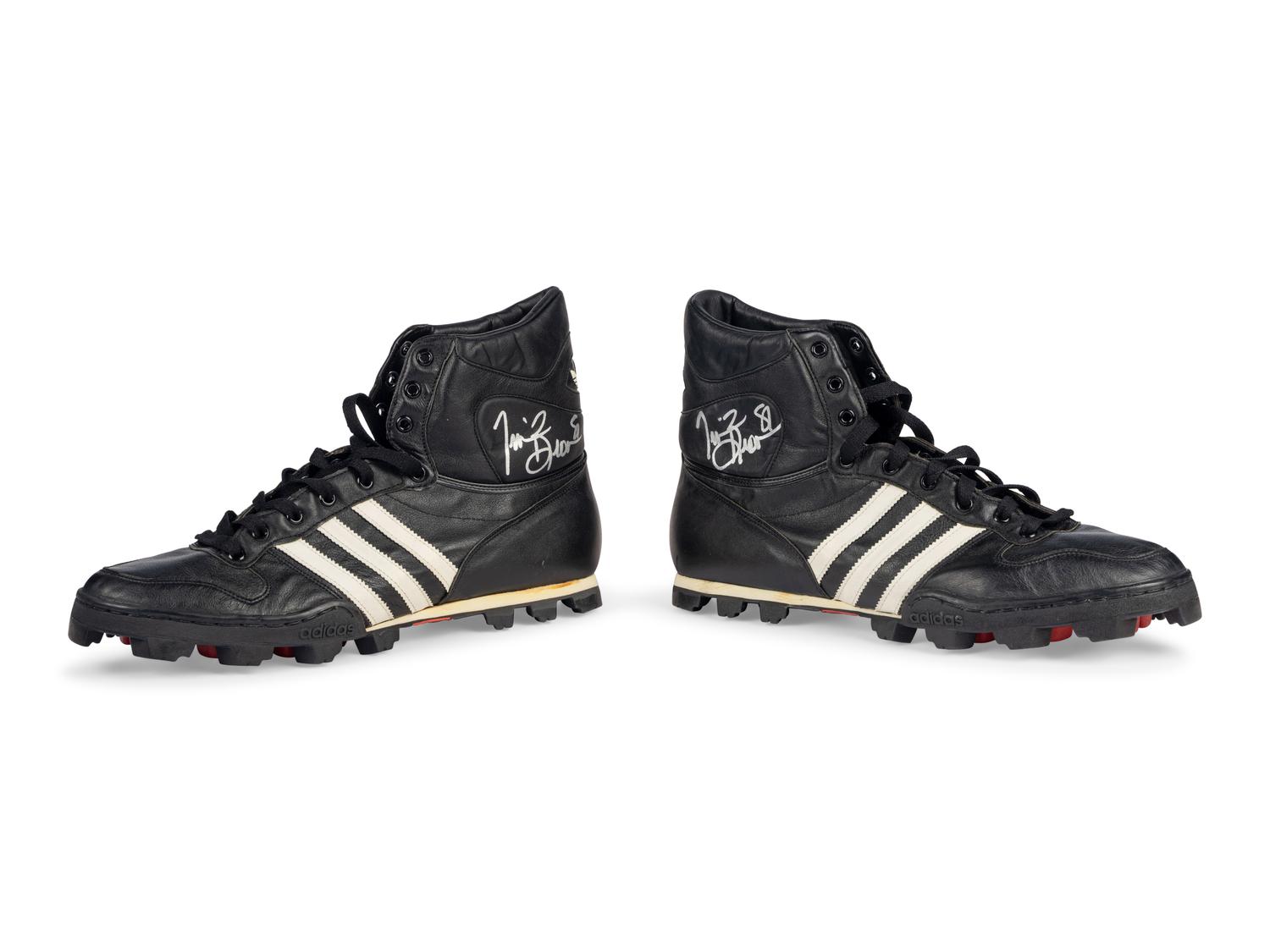A Pair of Tim Brown Game Issued Adidas Notre Dame Football Cleats,