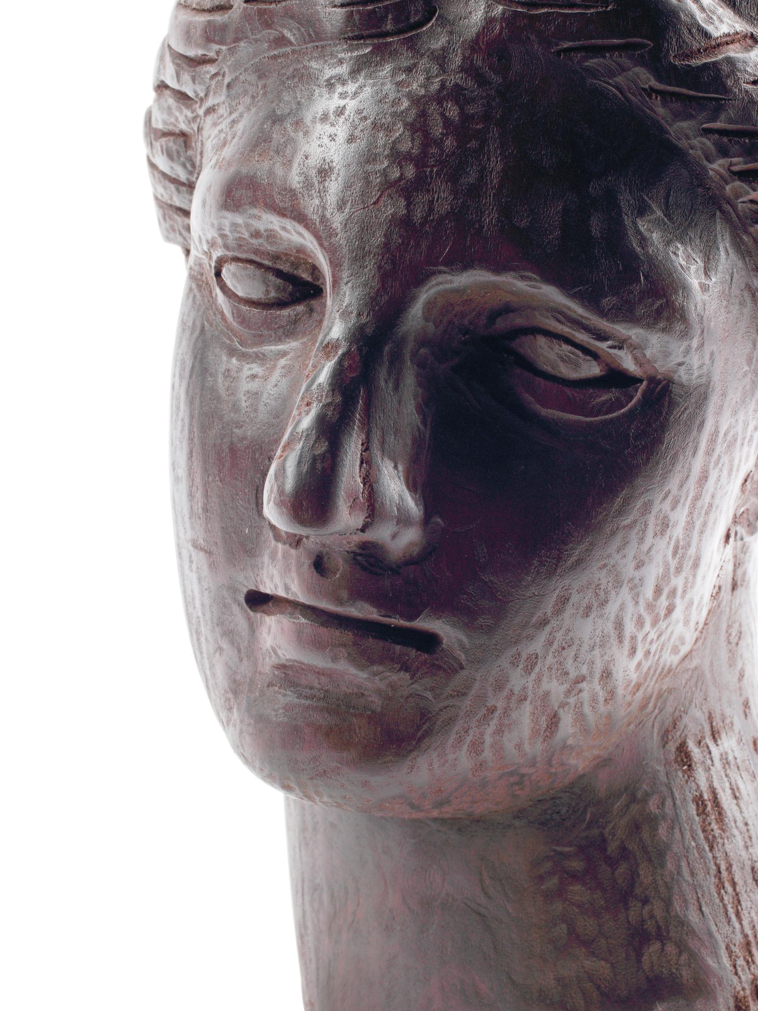 A Neoclassical Style Carved Wood Bust of Aphrodite