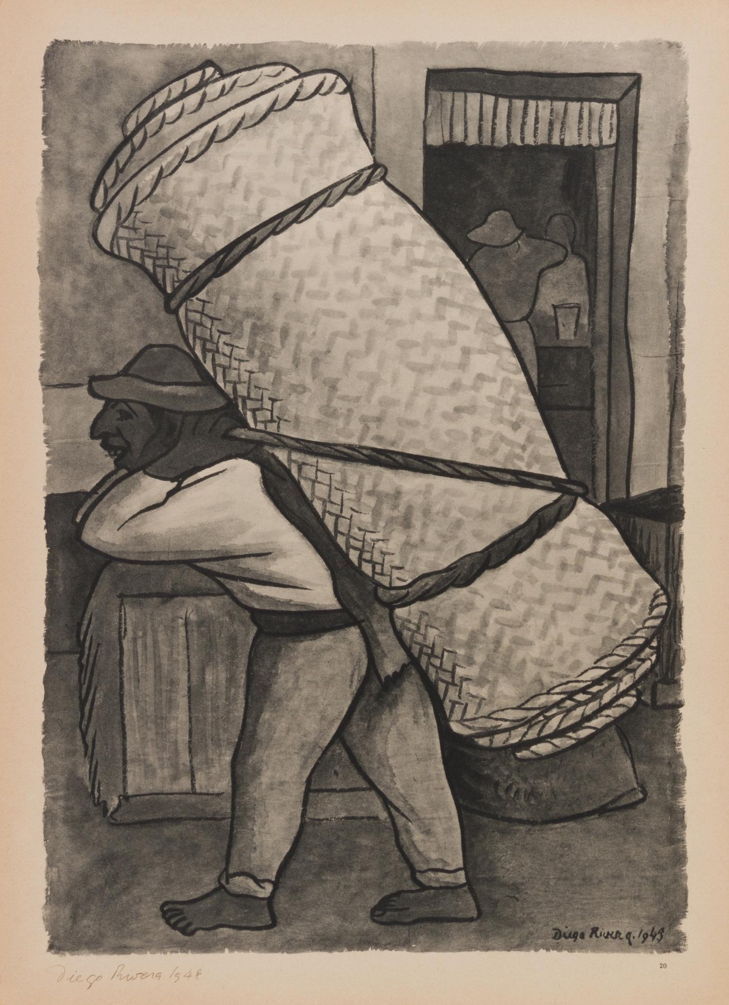 After Diego Rivera, (Mexican, 1886-1957), Acuarelas, 1935-1945 (portfolio of 19 of 25 lithographs with original jacket)