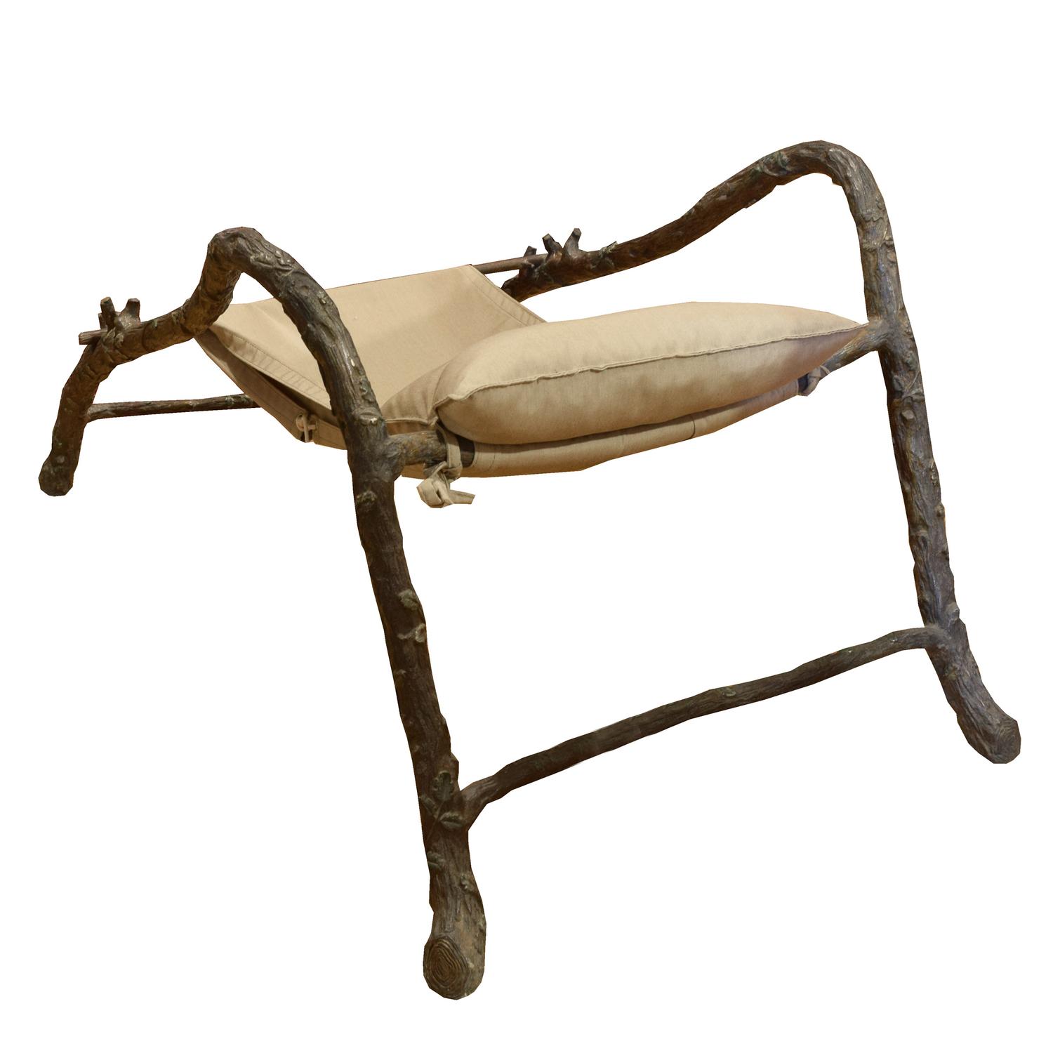 A Bronze Garden Chair 30" W x 50" D x 24" H — France, Circa 1870