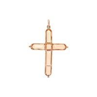 ANTIQUE, ROSE GOLD AND TOPAZ CROSS PENDANT
