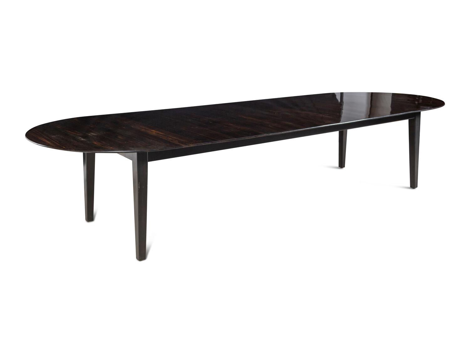 A Custom Macassar Ebony Dining Table