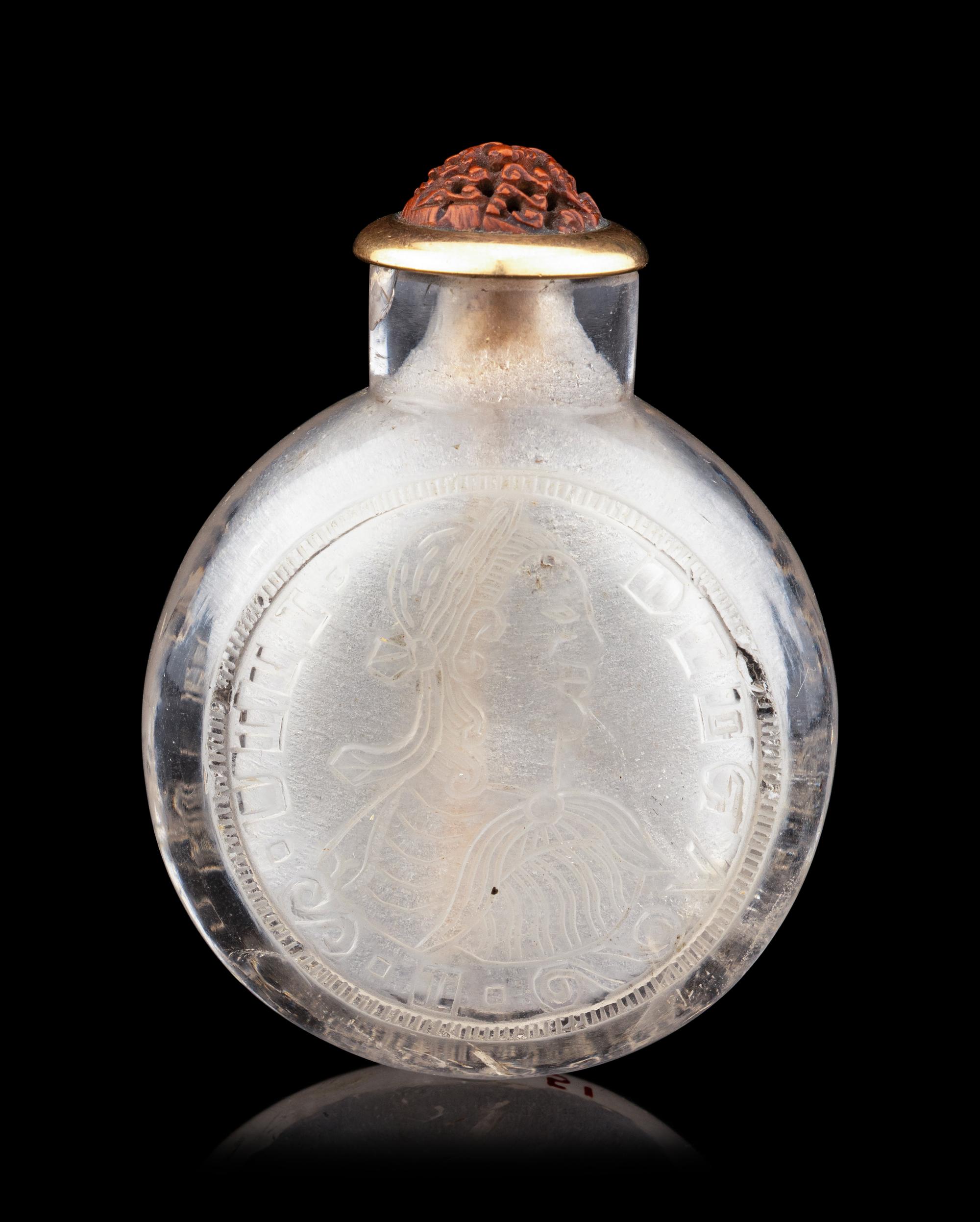 A Chinese Rock Crystal ’Coin Snuff Bottle