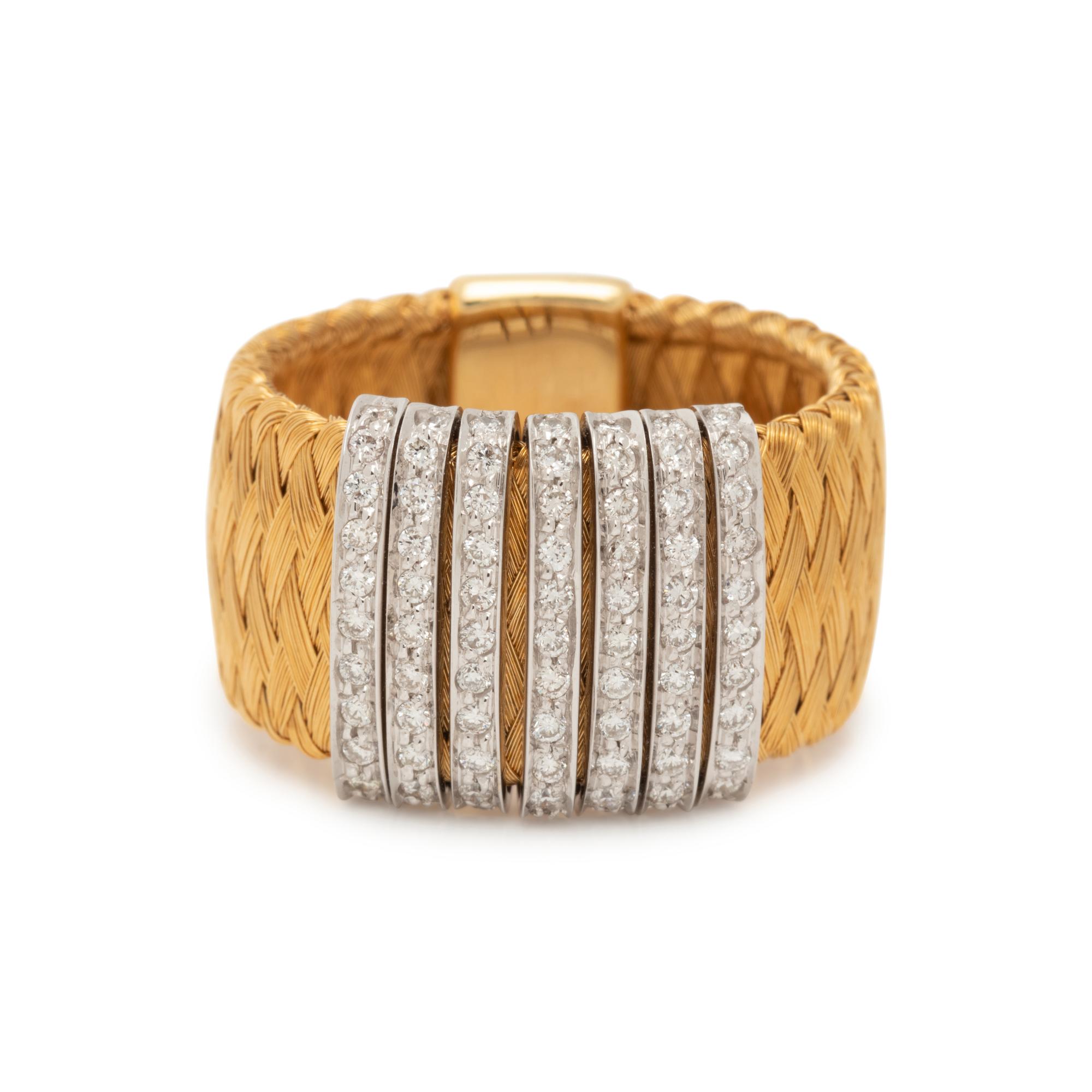 ROBERTO COIN, BICOLOR GOLD AND DIAMOND 'PRIMAVERA' RING
