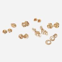 A Collection of Yellow Gold Ear Clips