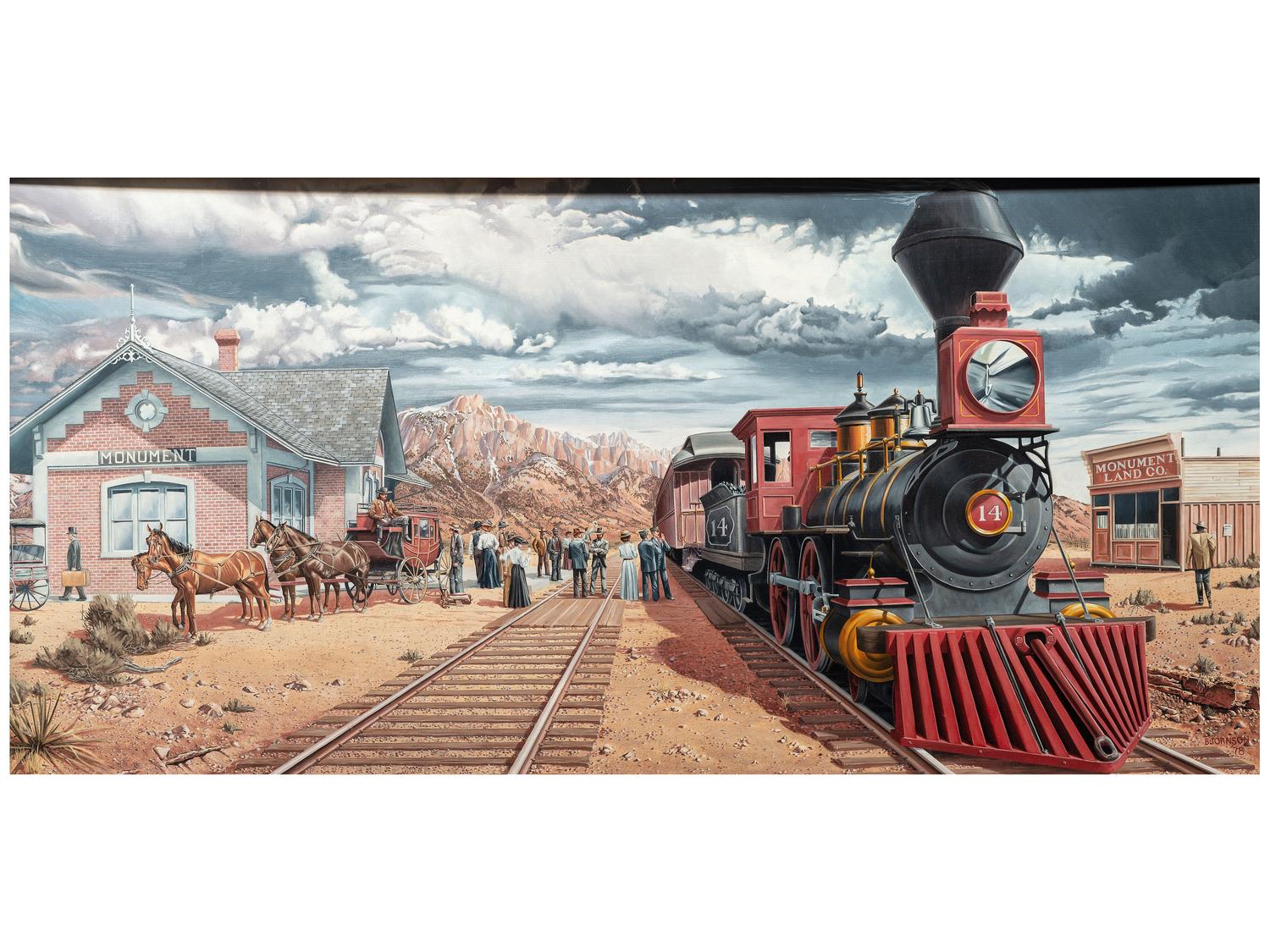 untitled, Panoramic of Train Station in Monument, Colorado