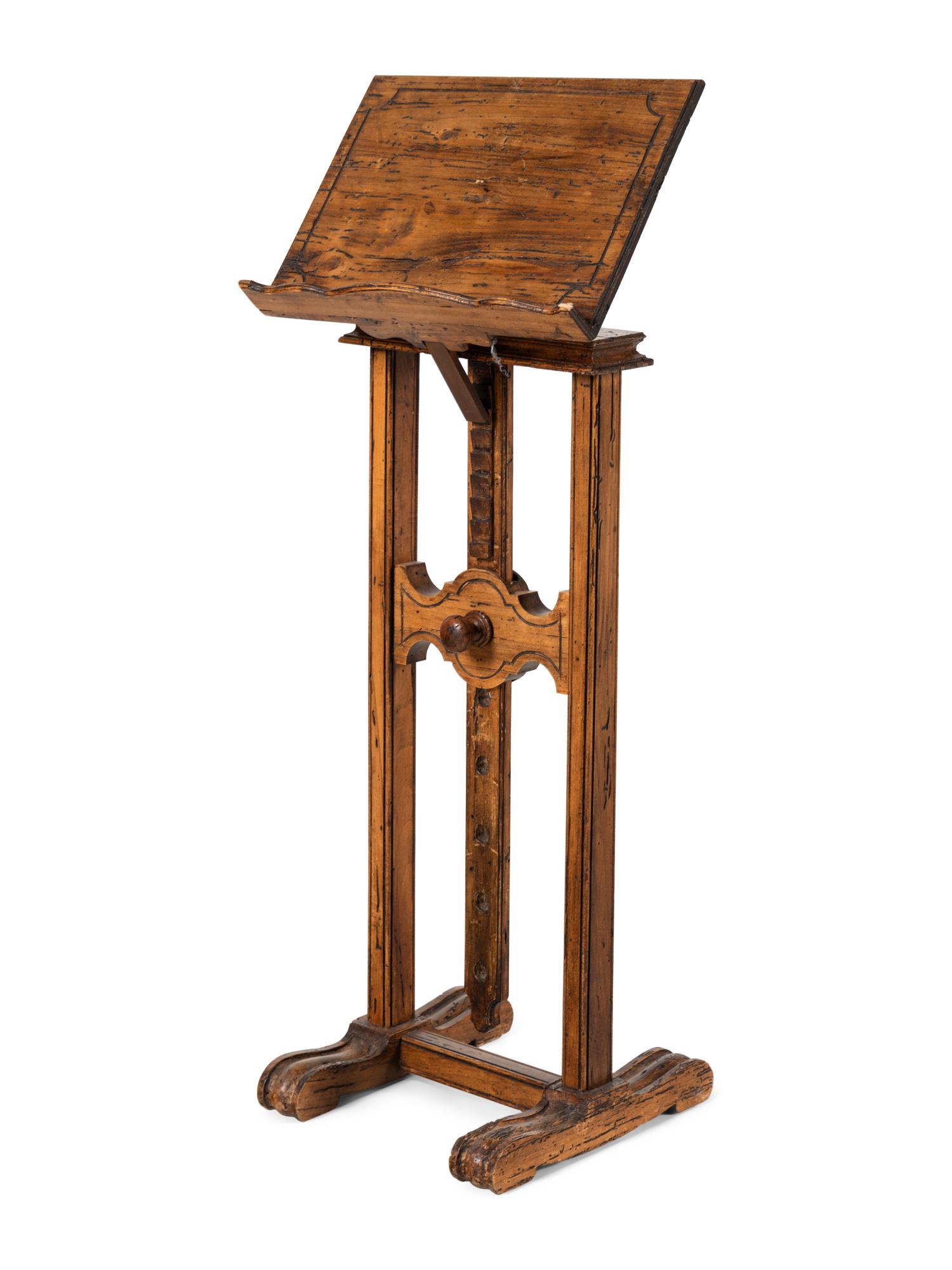 An Italian Carved Fruitwood Music-Stand
