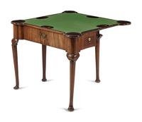 A George I Walnut Flip-Top Game Table