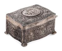 A Continental Silver Singing Bird Automaton Box