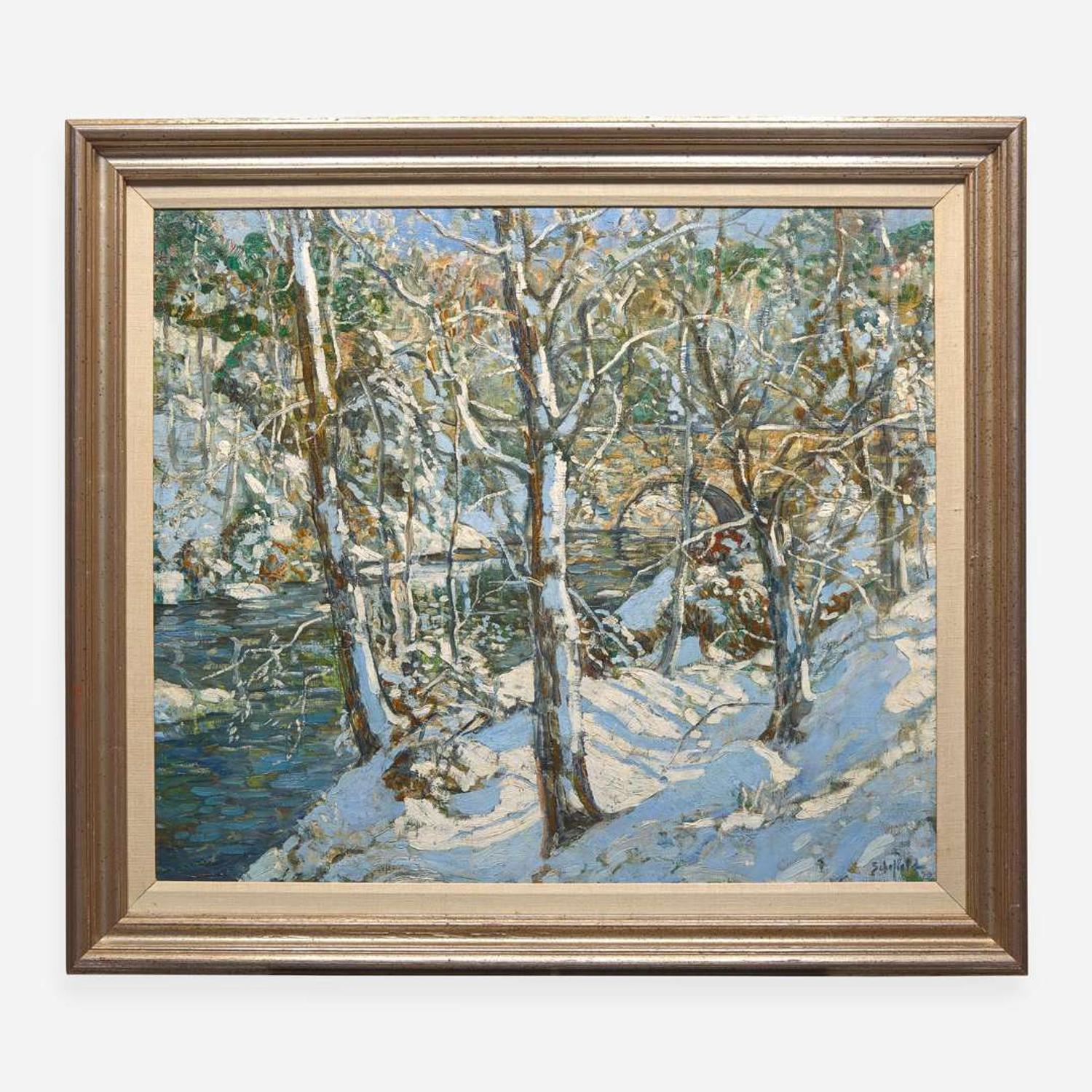 Walter Elmer Schofield (American, 1867–1944) Winter in the Park (Blue Skies)