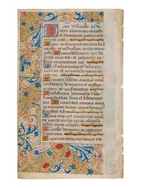 MASTER OF THE CLUNY ROMULÉON (active Paris, c. 1480-1500) A leaf from a Book of Hours, including a full-page miniature of the Funeral Mass, in Latin, illuminated manuscript on parchment [France, Paris, c. 1490-1500]