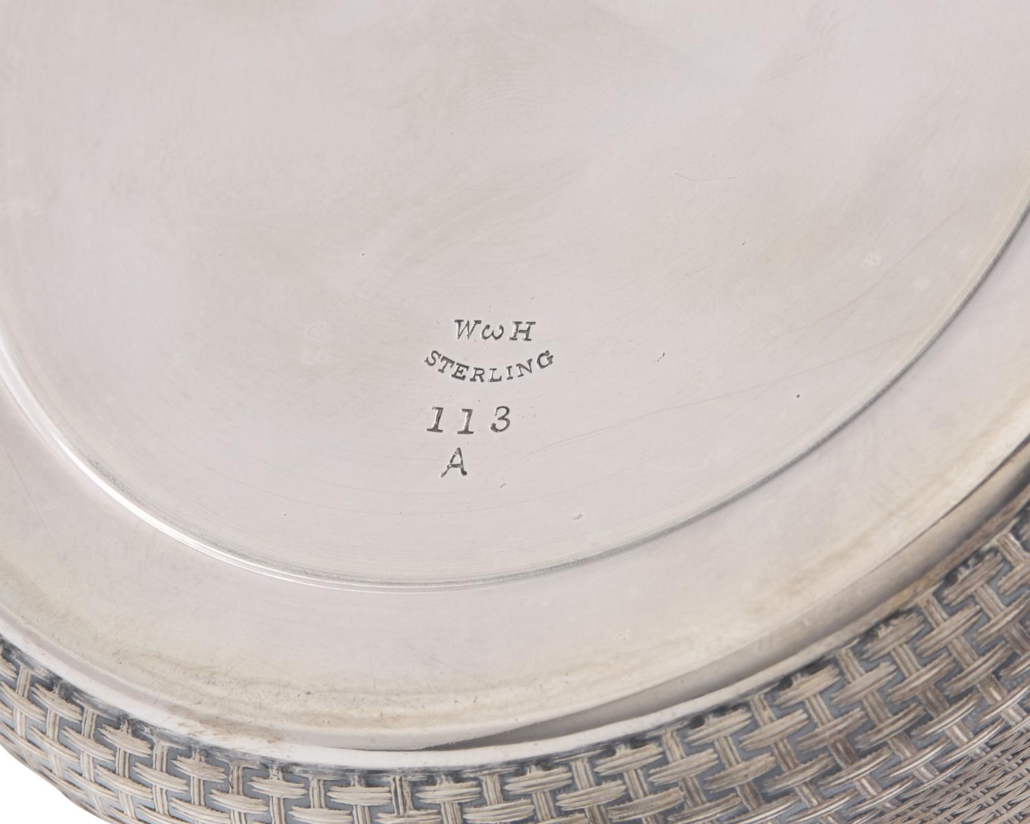 A Three-Piece Sterling Silver "Basket Weave" Tea Service