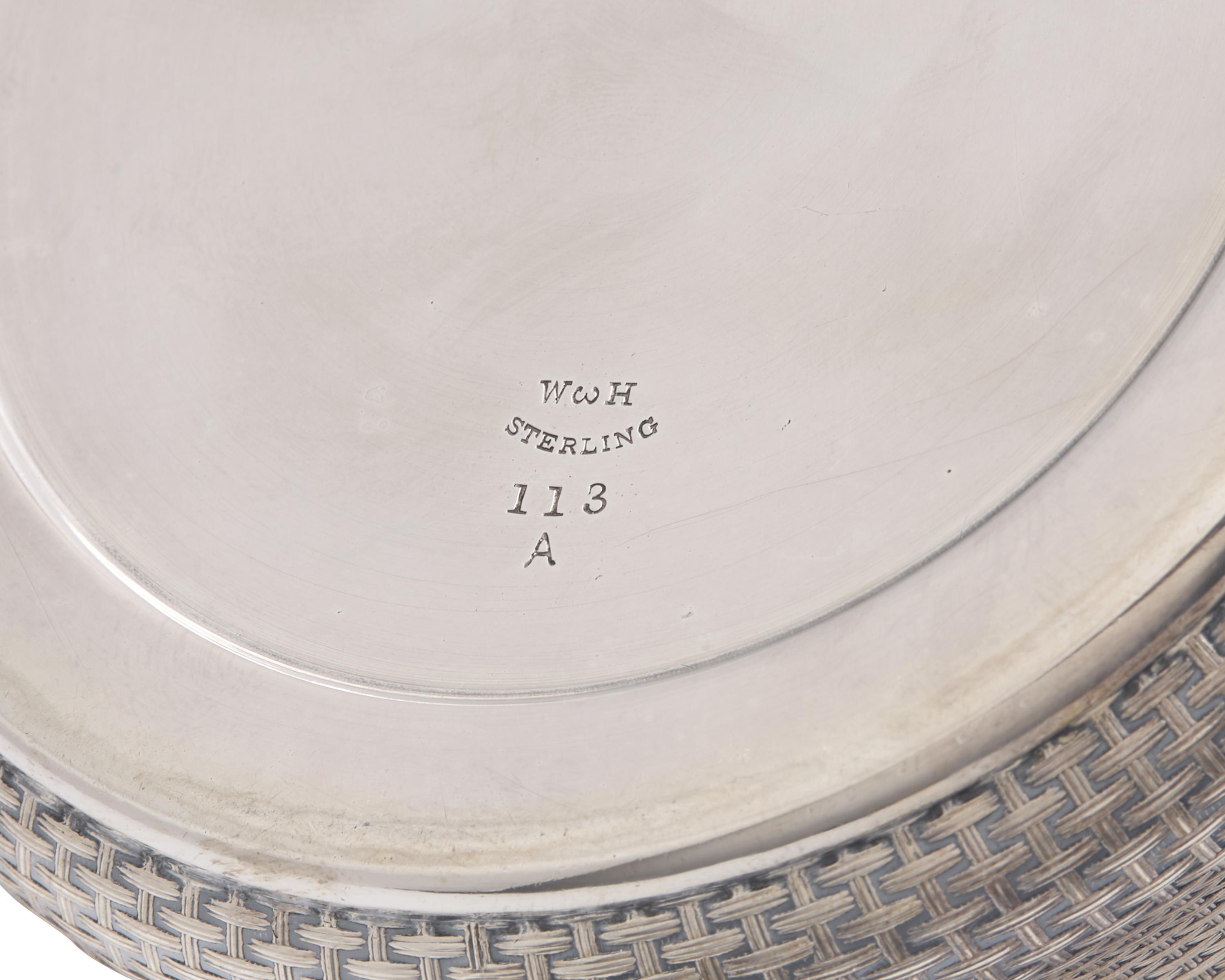 A Three-Piece Sterling Silver "Basket Weave" Tea Service