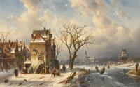 Skaters on a Frozen River , 1872