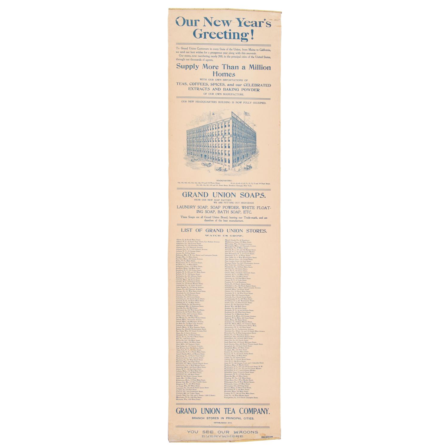 A Grand Union Soaps Advertising Calendar