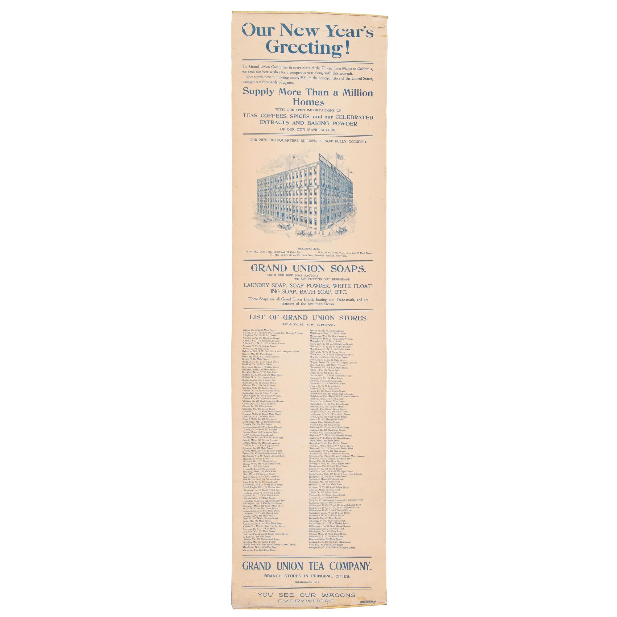 A Grand Union Soaps Advertising Calendar