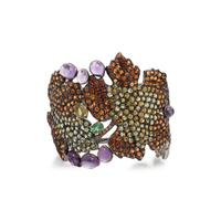ANDREA MOLINARI, SILVER AND MULTIGEM CUFF BRACELET